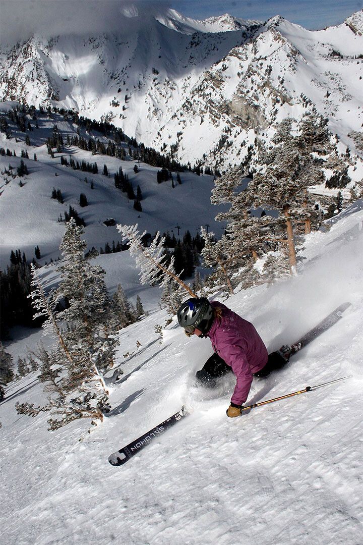 Skier Does Sports At Brighton Ski Area Painting Wall Home Decor Jigsaw Puzzle