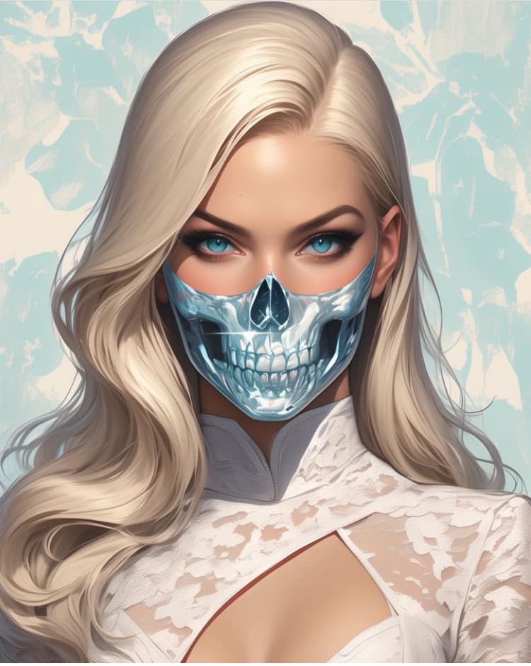Skull Mask Portrait Fashion Print Poster