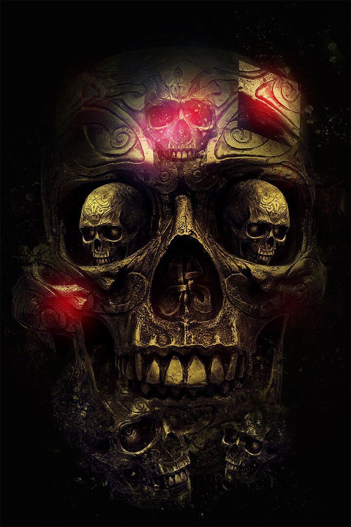 Skulls Wormhead Smooth Colorful Artwork Jigsaw Puzzle