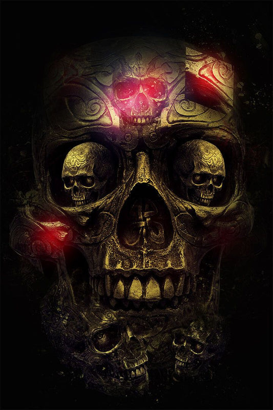 Skulls Wormhead Smooth Colorful Artwork Jigsaw Puzzle