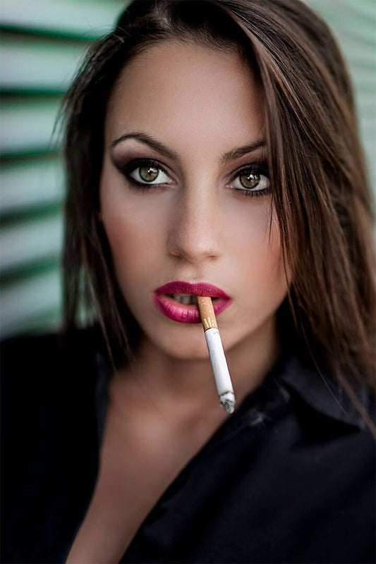 Smoking Sexy Female Model With Cigar Print Jigsaw Puzzle