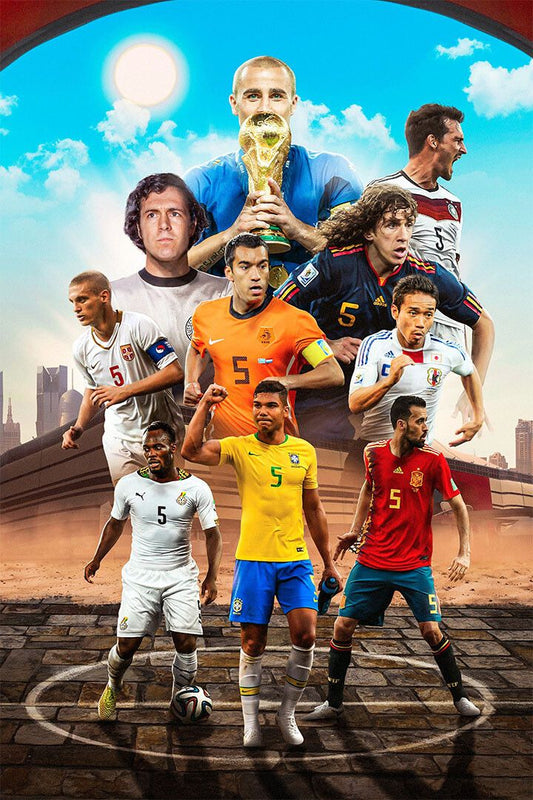 Soccer Number 5 Cannavaro Puyol Beckenbauer Bronckhorst Jigsaw Puzzle