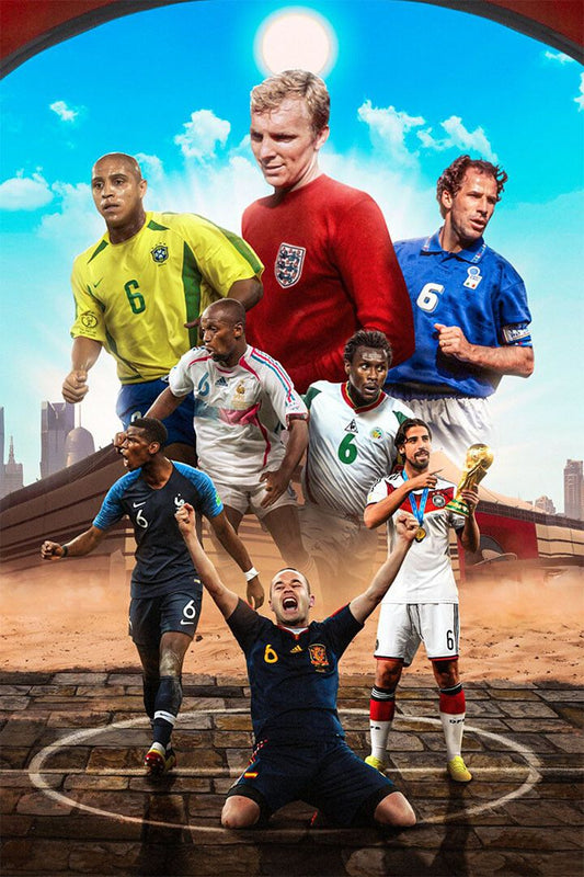 Soccer Number 6 Carlos Iniesta Pogba Khedira Wall Home Decor Jigsaw Puzzle