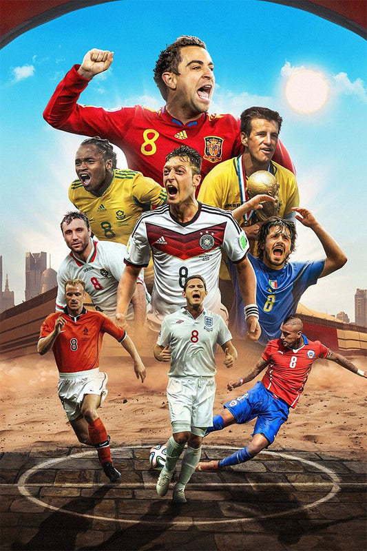 Soccer Number 8 Xavi Dunga Ozil Stoichkov Gattuso Bergkamp Jigsaw Puzzle
