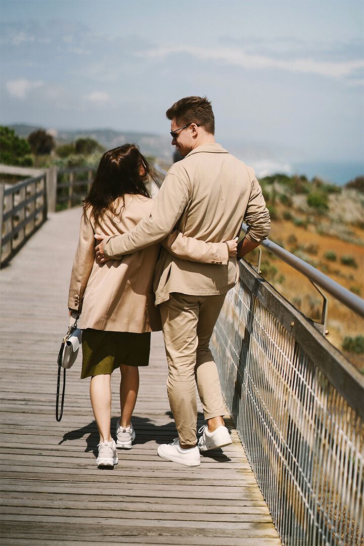 Society Couple Walking Painting Print Canvas Jigsaw Puzzle