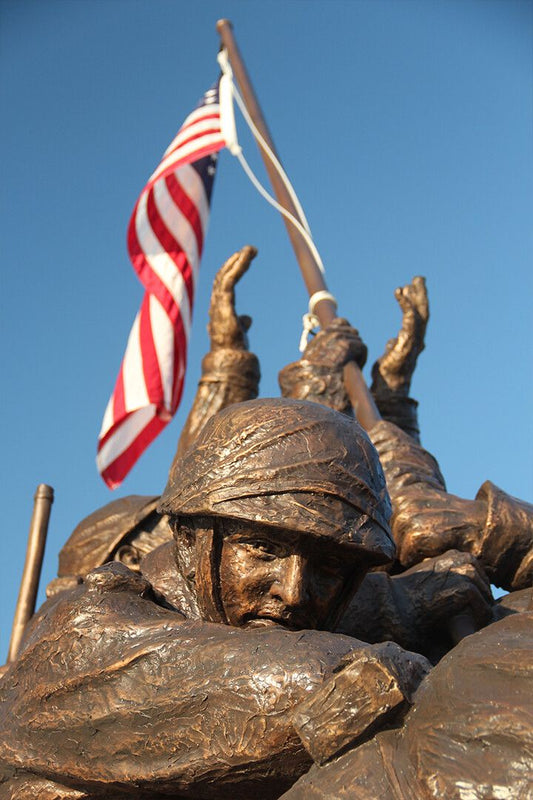 Soldier Statue American Flag Art Wall Decor Jigsaw Puzzle