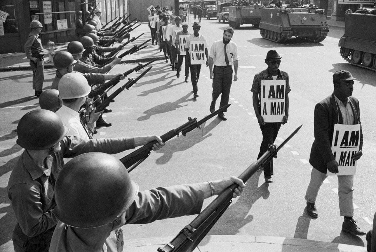 Soldiers Vs Protesters At I Am A Man Civil Rights March 300 PCS Jigsaw Puzzle