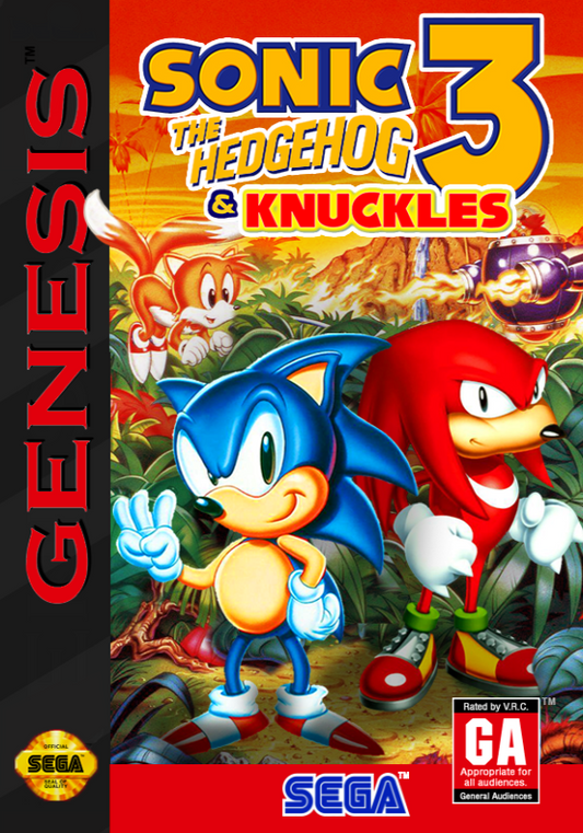 Sonic 3 & Knuckles (Custom Usa Cover Art By Capuchino) Genesis Print Poster
