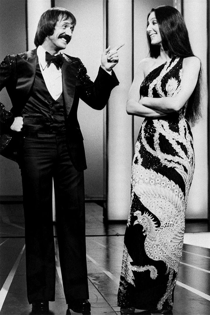 Sonny Bono And Cher On Television Print Jigsaw Puzzle