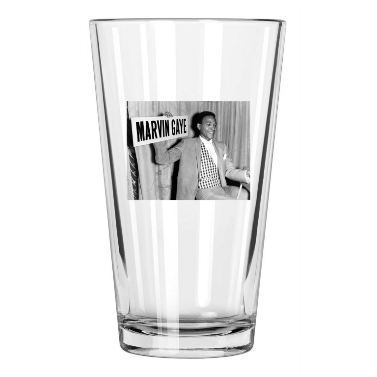Soul Singer Marvin Gaye Photo Musical Motown Portrait 1 Pint Beer Drinking Glass