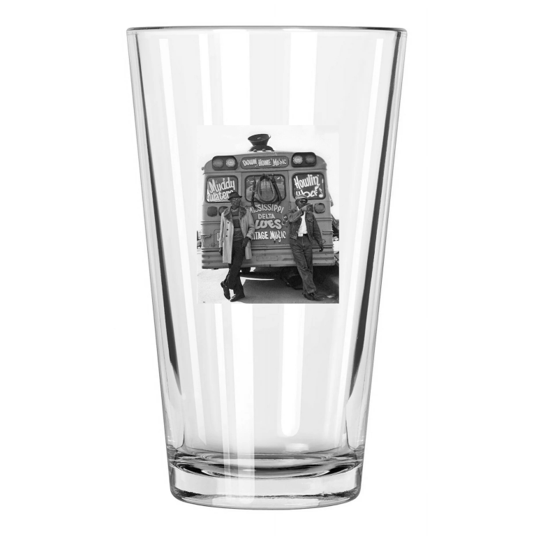 Soul Singers Muddy Waters And Howlin Wolfglossy Tour Bus Pint Beer Glass