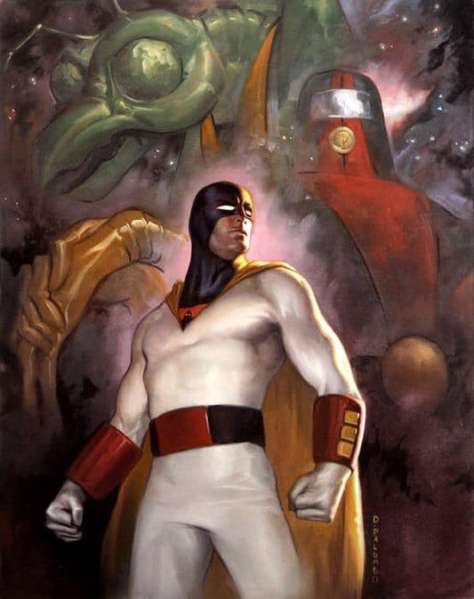 Space Hero Showdown Print Poster