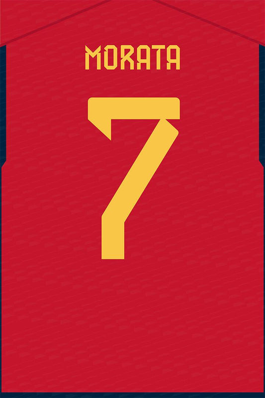 Spain #7 Alvaro Morata World Soccer Championship Wall Art Decor Jigsaw Puzzle