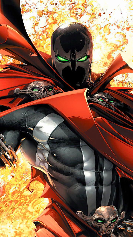 Spawn Character Dramatic Pose Explosion Background Print Poster