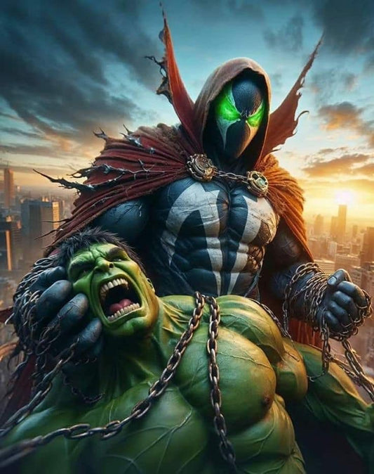 Spawn Vs Hulk Showdown Print Poster