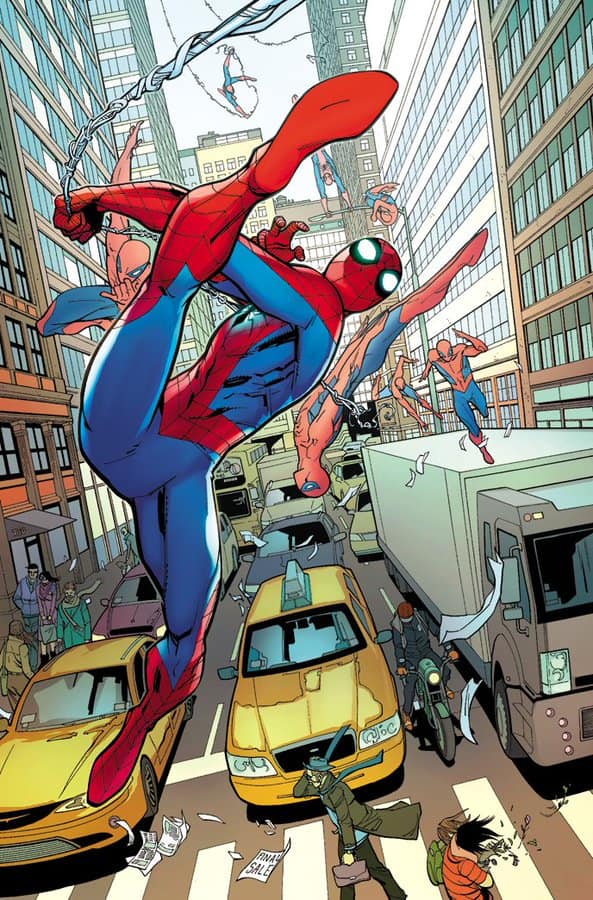 Spider Man Action Cityscape (3) Print Poster