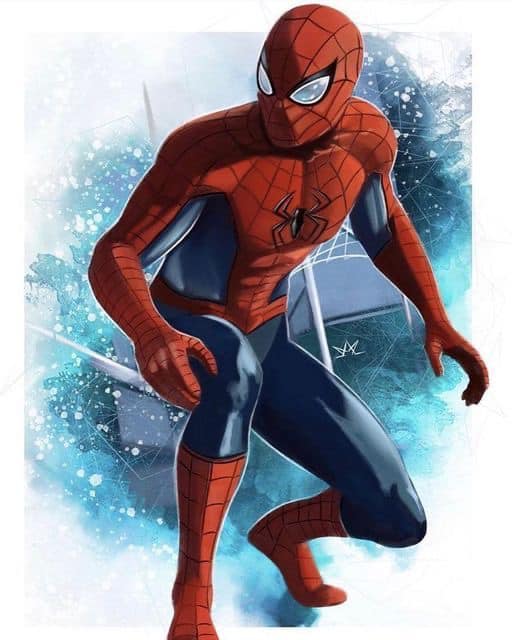 Spider Man Action Pose Illustration Print Poster