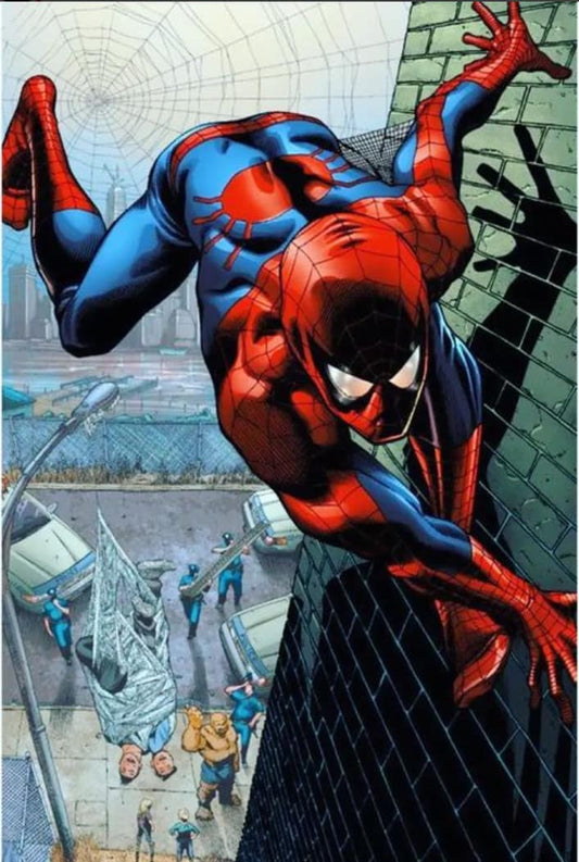 Spider Man Action Scene Urban Print Poster