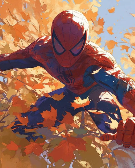 Spider Man Autumn Adventure Print Poster