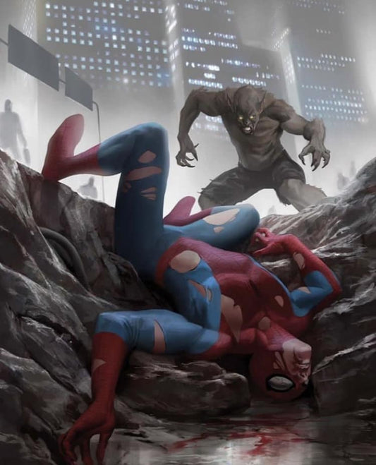 Spider Man Battle Defeat Print Poster