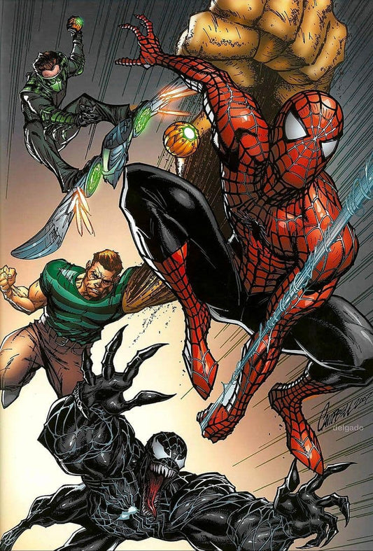 Spider Man Battle Venom Crossover Print Poster