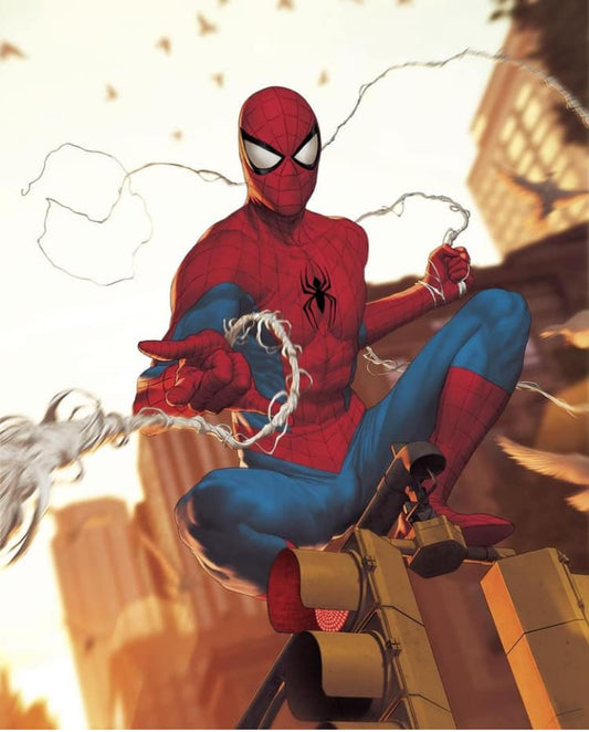 Spider Man City Swinging Print Poster