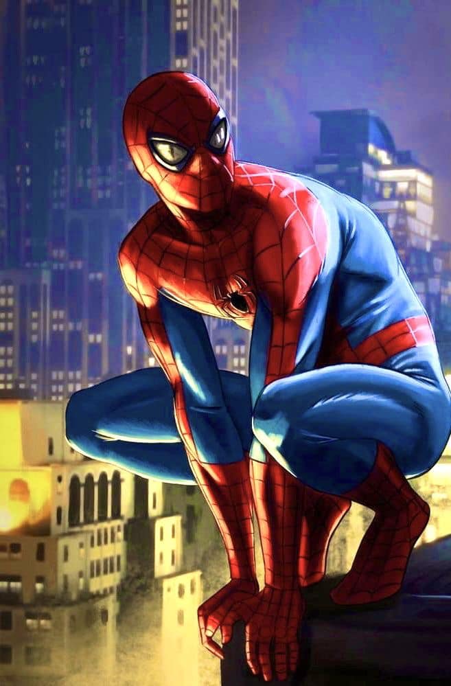 Spider Man Cityscape Print Poster