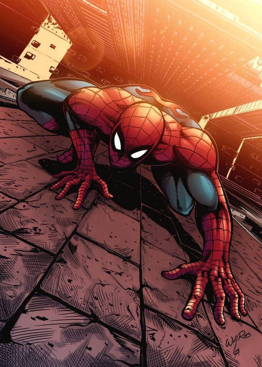 Spider Man Cityscape Action Print Poster
