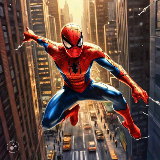 Spider Man Cityscape Action (3) Print Poster
