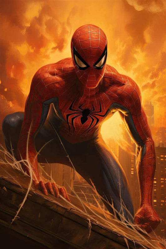 Spider Man Cityscape Action (5) Print Poster