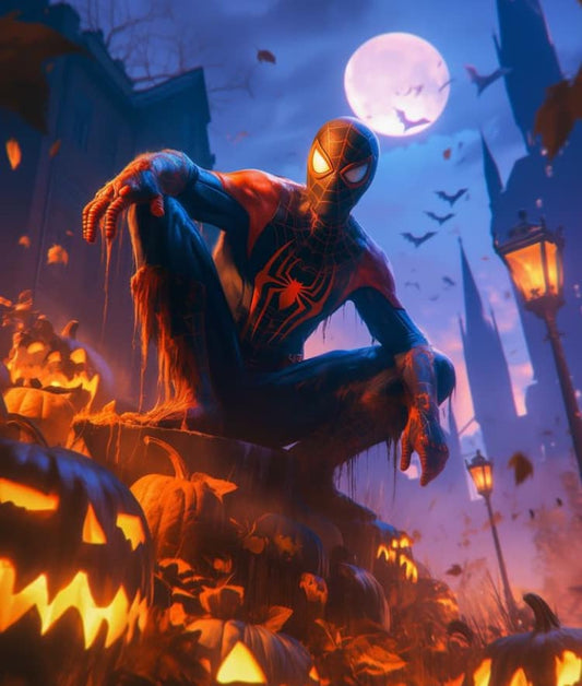 Spider Man Halloween Night Print Poster