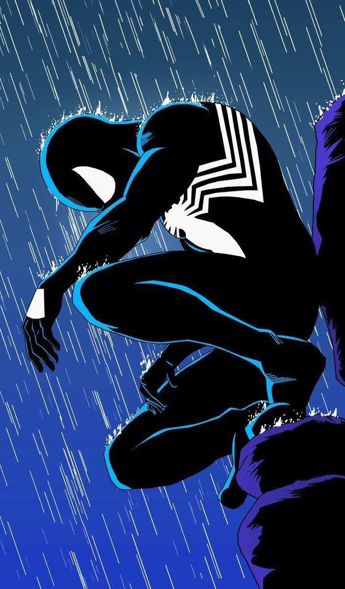 Spider Man Hero Pose Rainy Night Print Poster