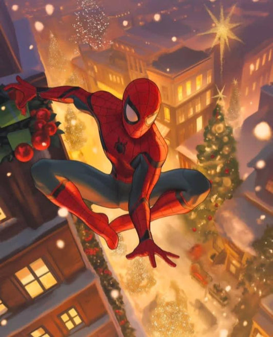 Spider Man Holiday Scene Print Poster