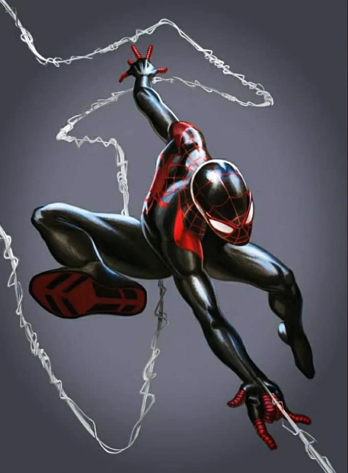Spider Man Miles Morales Action Pose (2) Print Poster