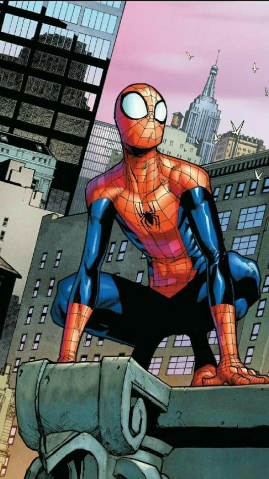 Spider Man Nyc Skyline Print Poster