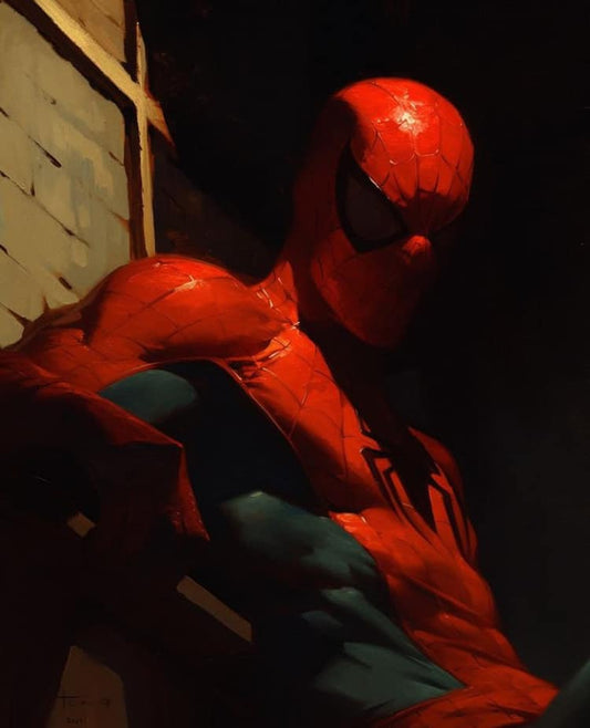 Spider Man Portrait Shadowed Print Poster