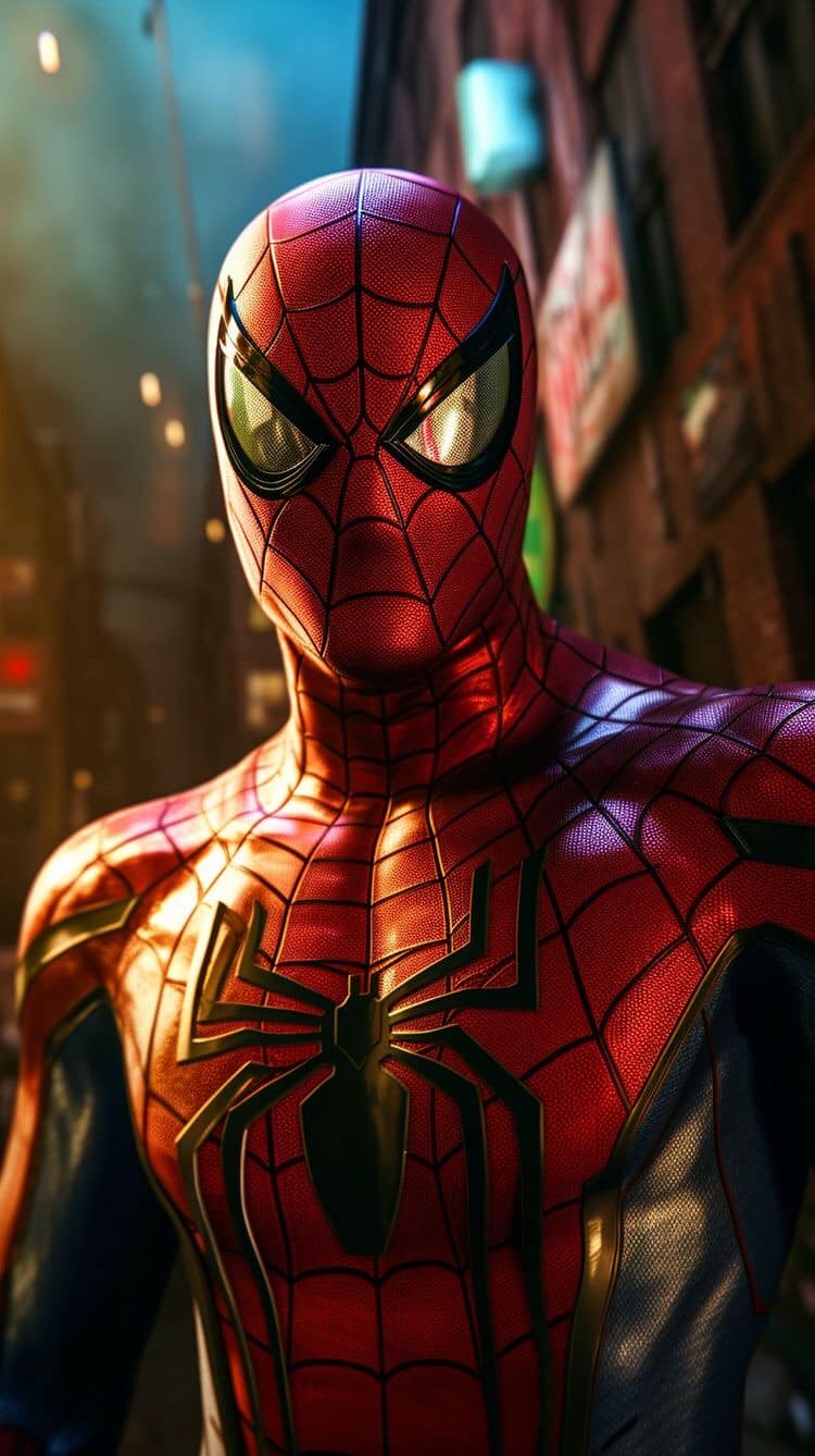 Spider Man Portrait Urban Settings Print Poster