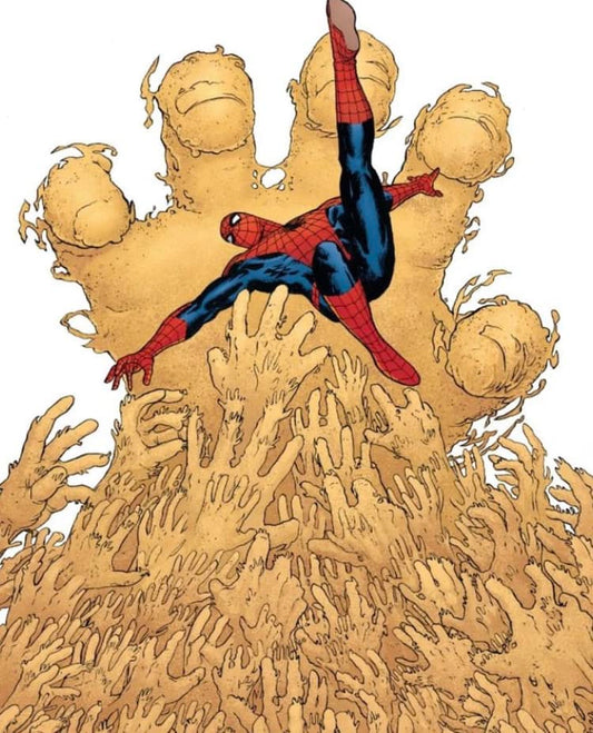 Spider Man Sand Hands Action Print Poster