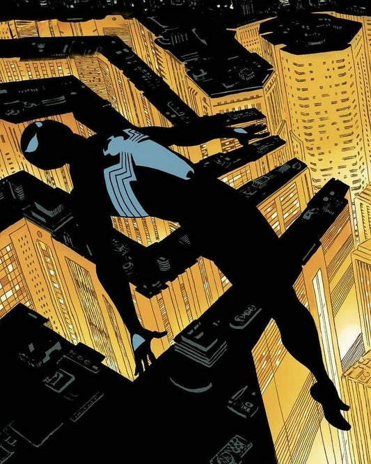 Spider Man Silhouette Cityscape Print Poster