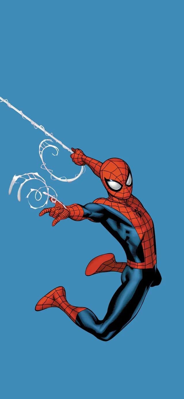 Spider Man Swinging Action Print Poster
