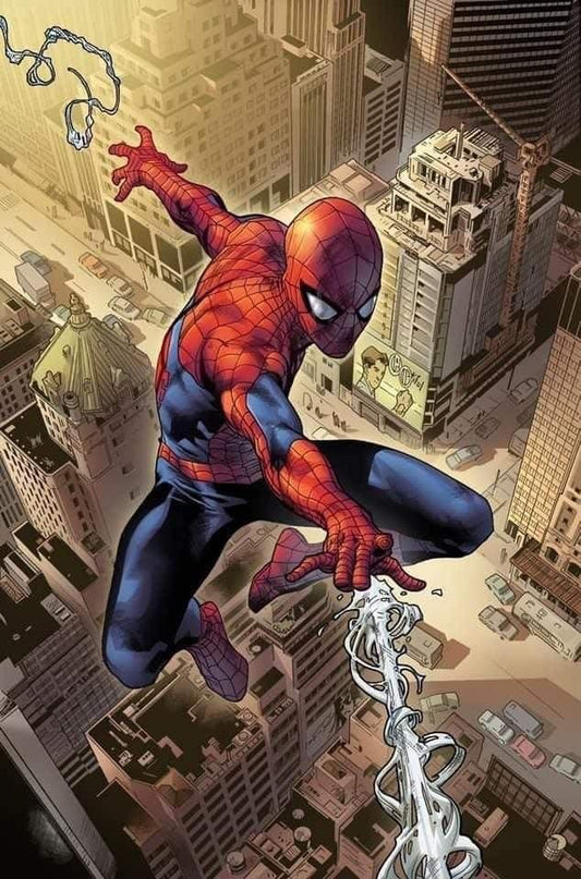 Spider Man Swinging Cityscape (4) Print Poster