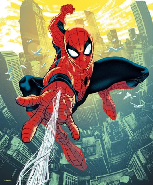 Spider Man Swinging Cityscape (5) Print Poster