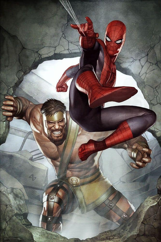 Spider Man Versus Hercules Comic Art Print Poster