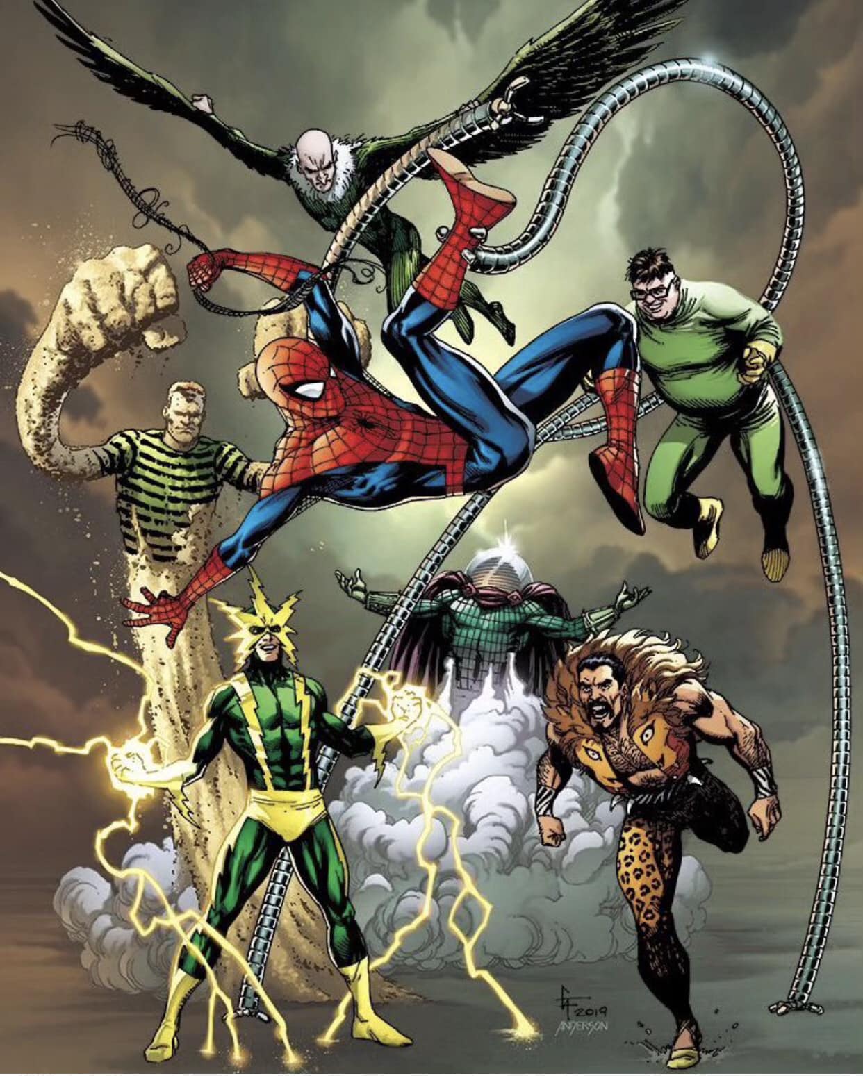 Spider Man Villains Showdown Print Poster