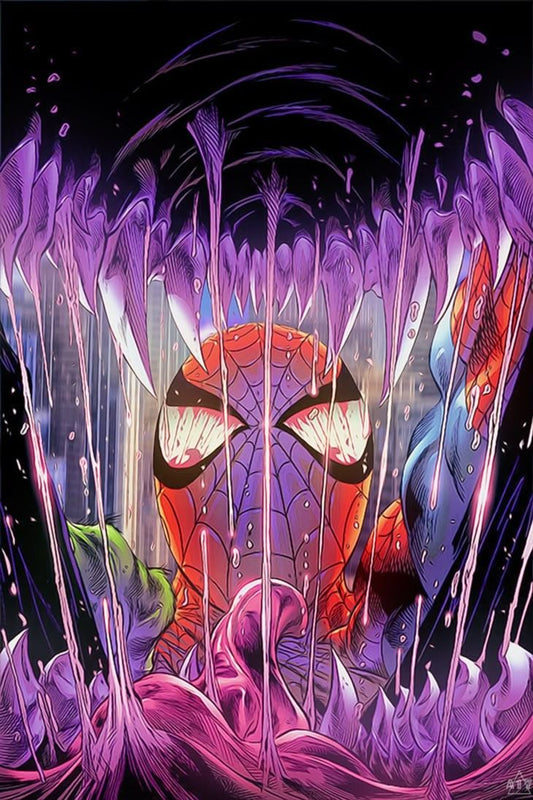 Spider Man Vs Venom Illustration Print Poster