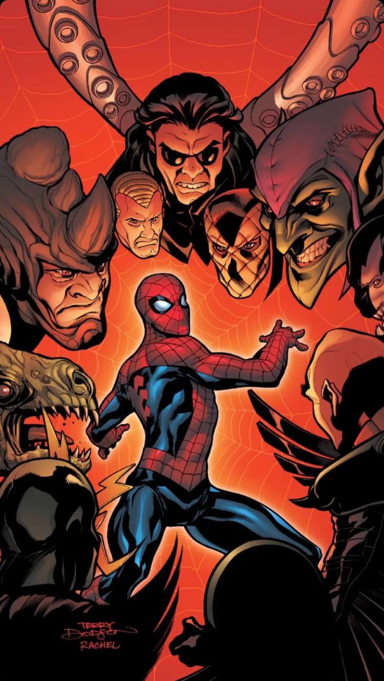 Spider Man Vs Villains Comic Art Print Poster