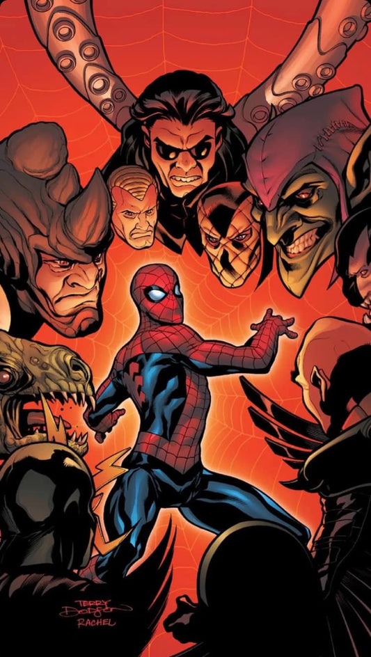 Spider Man Vs Villains Comic Art Print Poster
