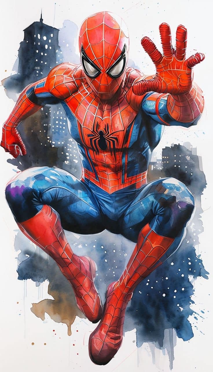 Spider Man Watercolor Art Jigsaw Puzzle