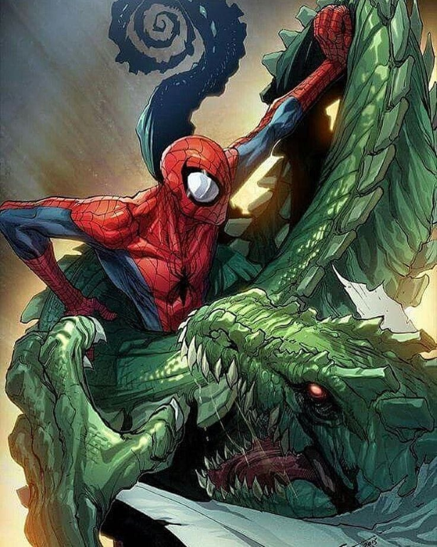 Spider Man Battles Lizard 843 Print Poster