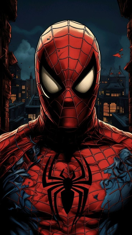 Spider Man City Background Print Poster